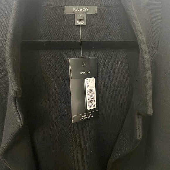 RW&CO Long Double-Breasted Knit Vest L nwt - Picture 7 of 8